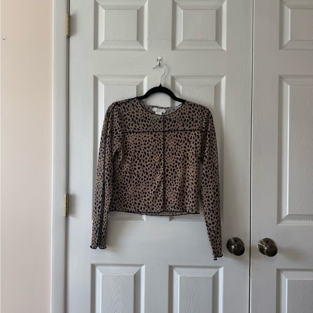 Taupe Leopard Print Long Sleeve Tee
